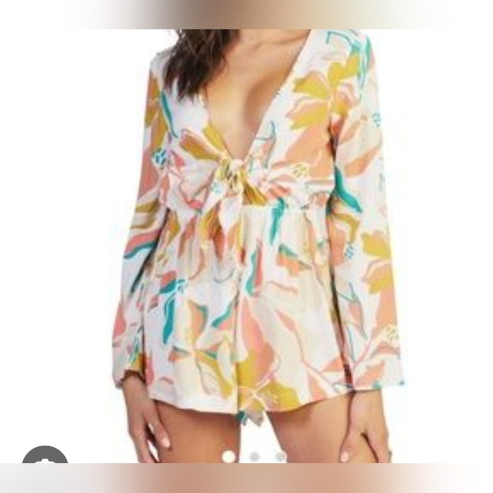 NWT ROXY Here We Are Shorts Romper Set Tropical Boho Size Medium